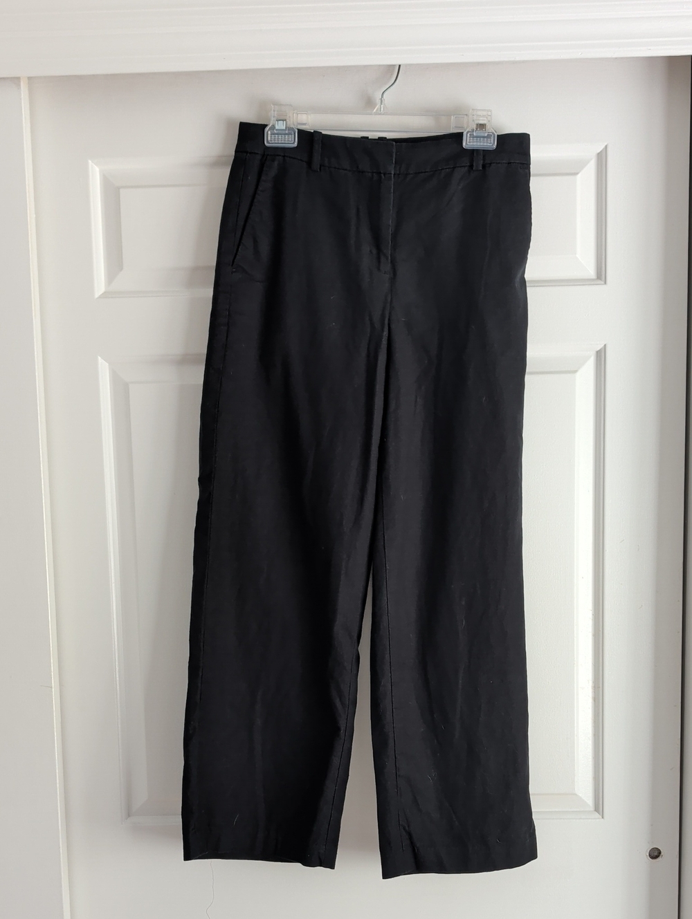 J. Crew Black Linen Cotton Blend Trousers
